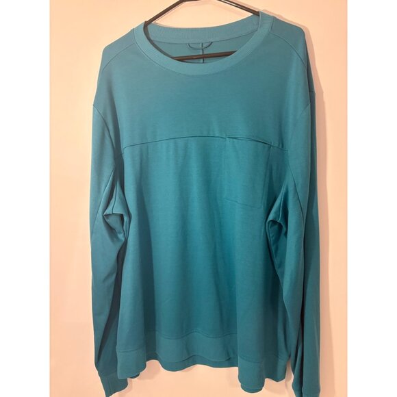 All In Motion Teal Long Sleeve Crewneck Sweatshirt XXL Recycled Polyester Spande - Picture 1 of 5